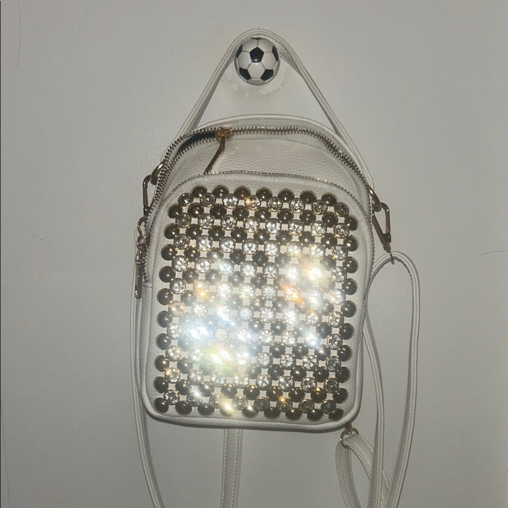 White Studded Crossbody Bag